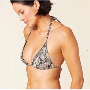ANDIE String Bikini Top XS Snake Print Swim Separates Triangle #AT181 NWT B12
